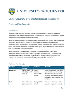 URRR Preferred File Formats