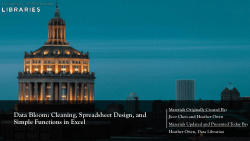 Data Bloom 2025: Cleaning, Spreadsheet Design, and Simple Functions in Excel