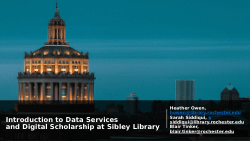 Introduction to Data Services and Digital Scholarship at Sibley Library