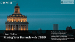 Data Skills 2025: Sharing Your Research with URRR