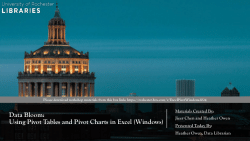 Data Bloom 2024: Using PivotTables and PivotCharts in Excel [Windows]