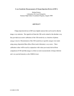 Item - X-ray Sensitivity Measurements of Charge Injection Devices (CID ...
