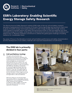 ESRI’s Laboratory: Enabling Scientific Energy Storage Safety Research