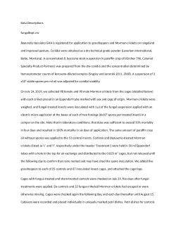 Data from: Predation and immunocompetence: Grasshoppers increase Mormon cricket resistance to a fungal pathogen