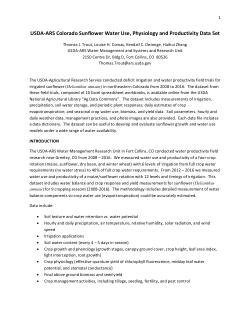 USDA-ARS Colorado Sunflower Water Use and Productivity Dataset