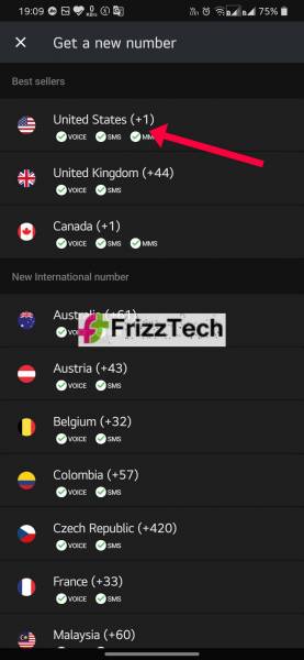 How to use whatsapp without Sim - TextNow Get Number Select country
