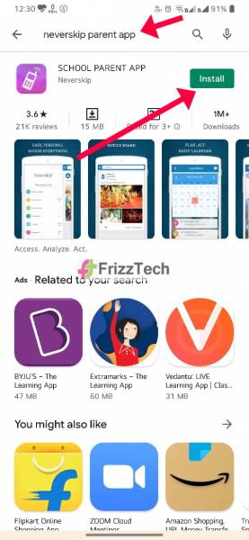 Neverskip Parent App in Playstore