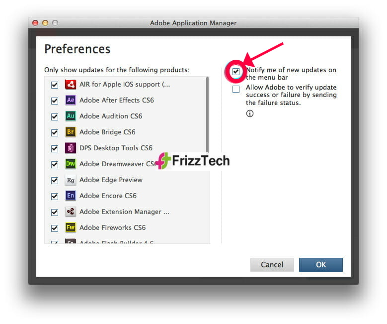 disable Adobe Updater on Mac check