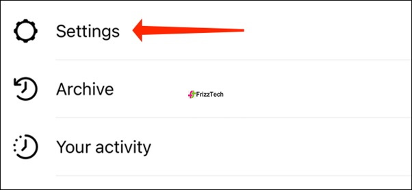 Instagram Profile setting option