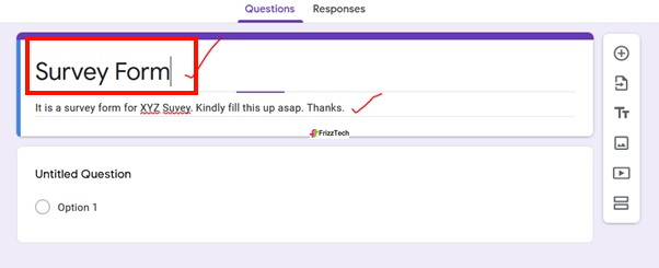 Google Forms screen survey