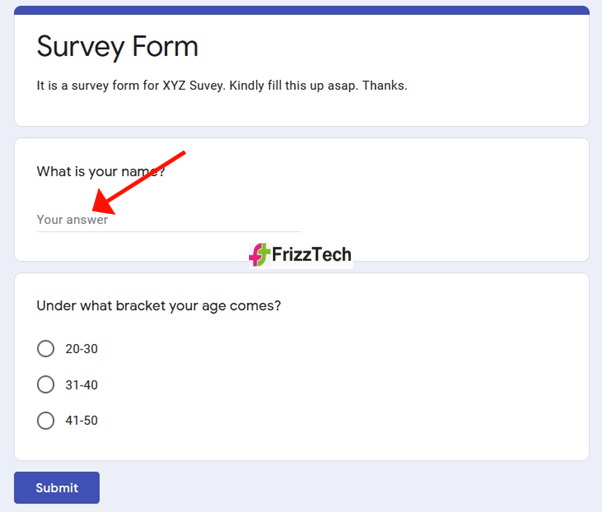 Google Forms screen survey form screen 9