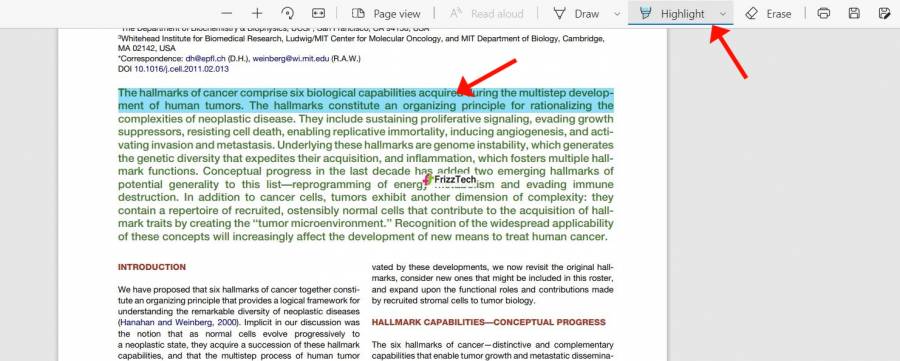 microsoft-edge-pdf- highlighted section