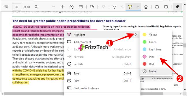 Change Highlight Color of PDF in Microsoft-Edge