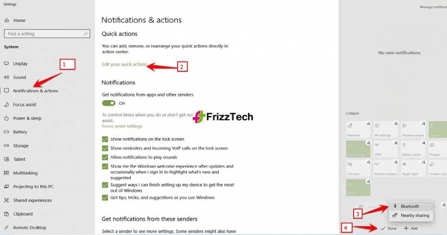 Add Bluetooth by Notification