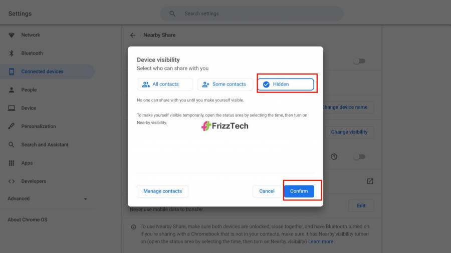 set-up-nearby in chromebook confirmation