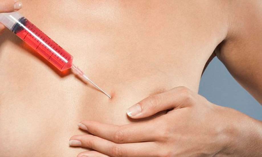 Injection of temporary boob job