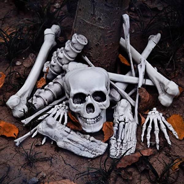 Halloween decor with bones