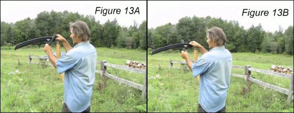 Field Sharpening the scythe Blade