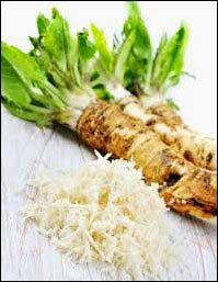 Grated horseradish root
