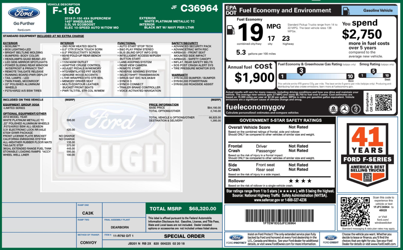 Florida Fine Cars - Used FORD F-150 2018 WEST PALM LIMITED