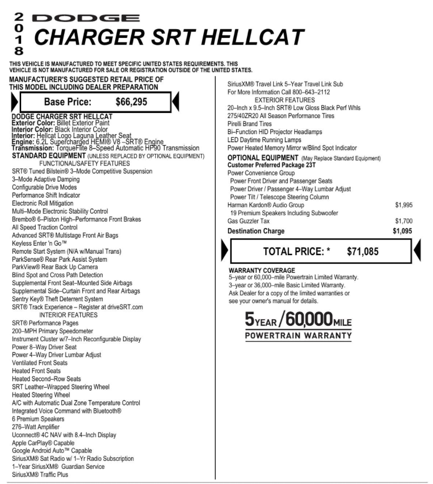 Florida Fine Cars - Used DODGE CHARGER 2018 MIAMI SRT HELLCAT