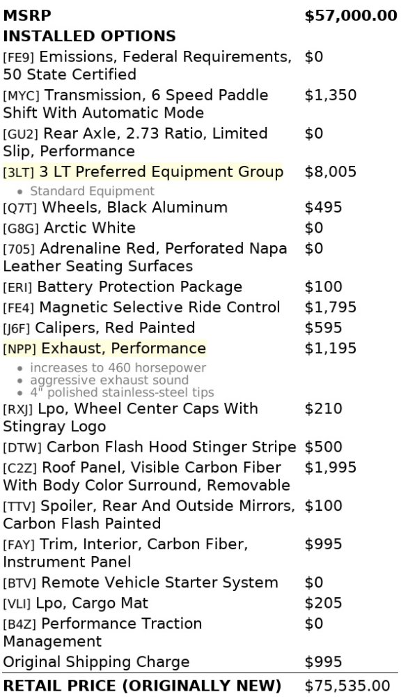 Florida Fine Cars - Used CHEVROLET CORVETTE STINGRAY 2014 WEST PALM Z51 3LT