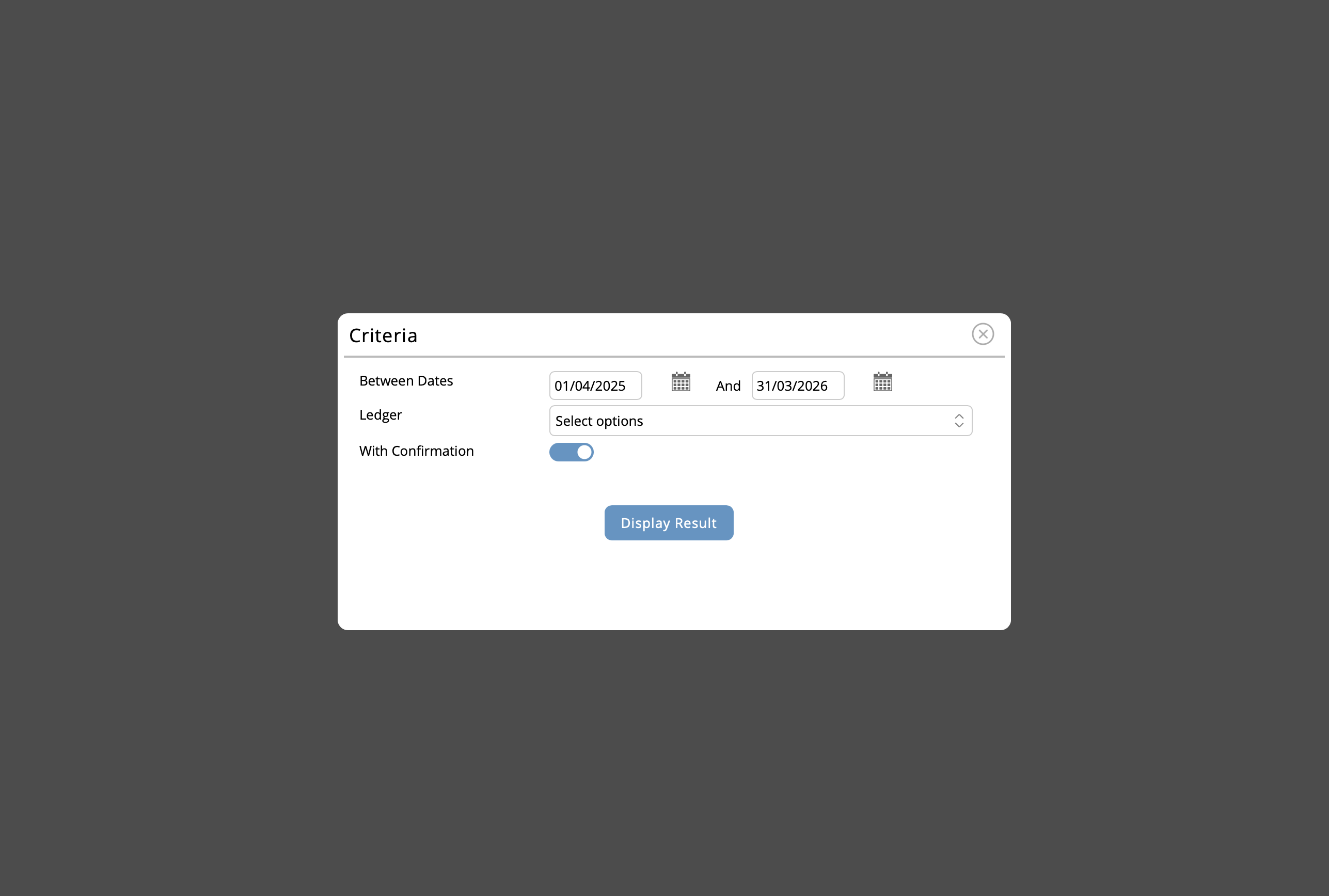 This report can be filtered for a particular period and for a set of customers. You can also choose to add the sentence asking for customer confirmation in the print.