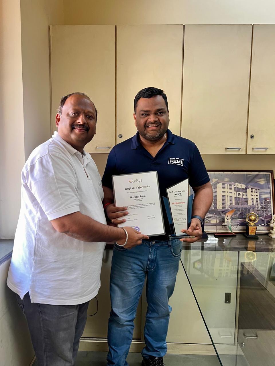 Best User Award November 2025 - Mr. Rahul Deshmukh, Accurate Engineering Pvt. Ltd.