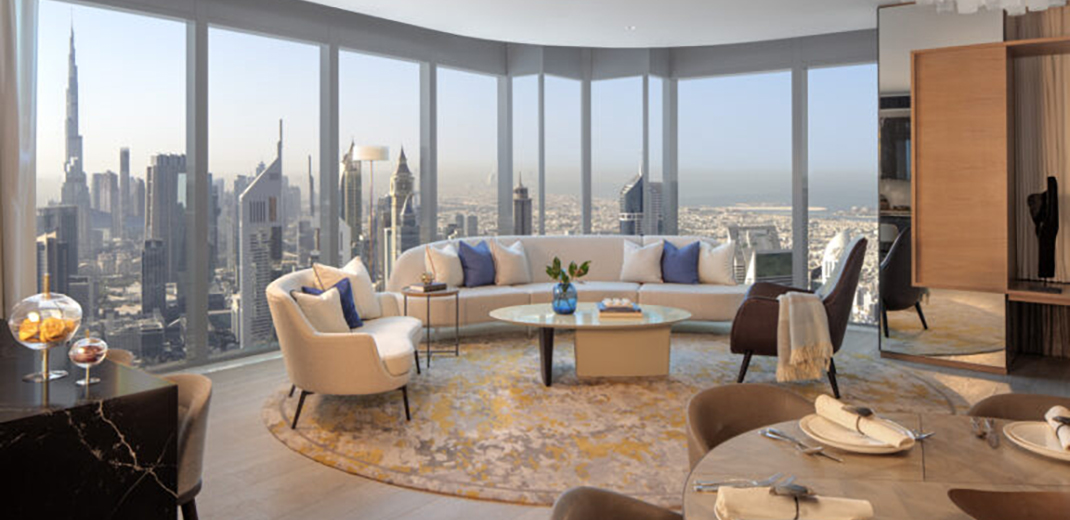 A living room in the One&Only One Za'abeel residences in Dubai