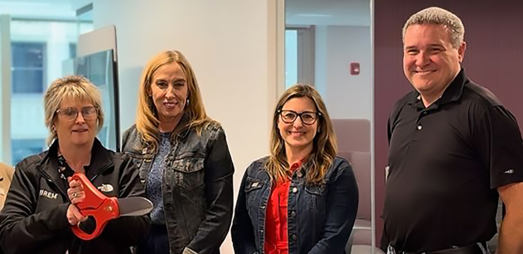 EM leaders in August 2025 for the ribbon cutting at the new IREM
headquarters in Chicago. From left to right: 2025 IREM President Dawn
Carpenter, CPM®; 2026 President Mindy Gronbeck, CPM®, CCIM; 2026 President-
Elect Kim Collins, CPM®; 2026 Secretary/Treasurer Ryan Huffman, CPM®
