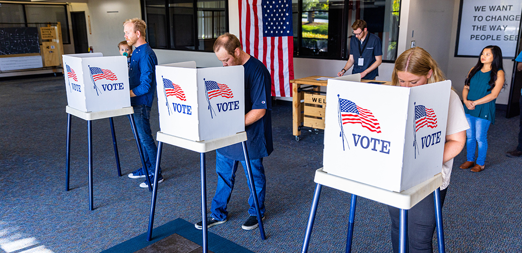 Americans Voting In An Election