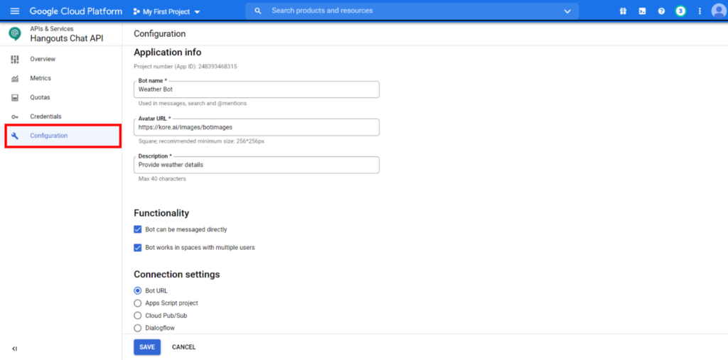 Adding the Google Chat Channel Kore.ai Documentation