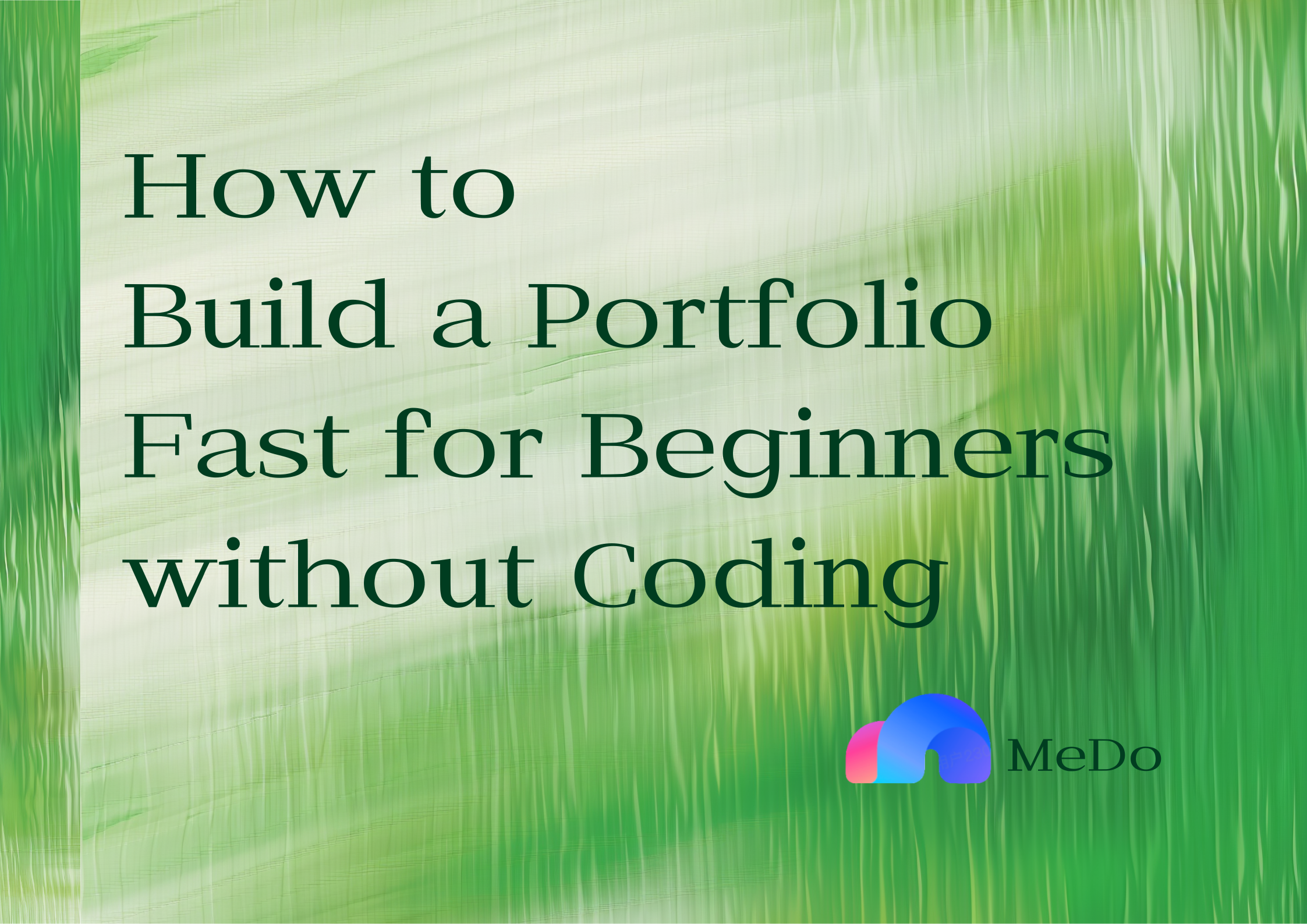 How to Build a Portfolio Fast for Beginners without Coding