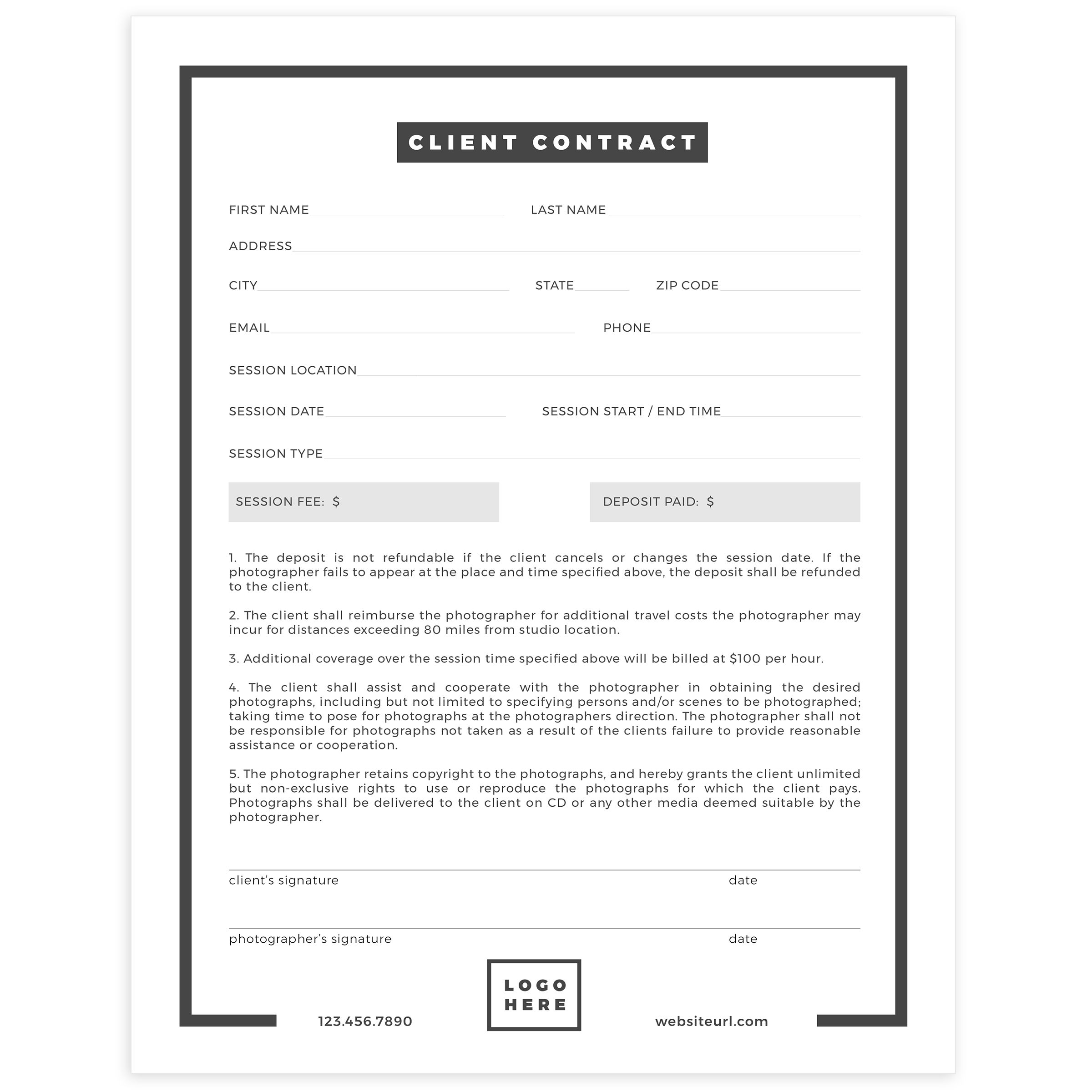 new client contract template