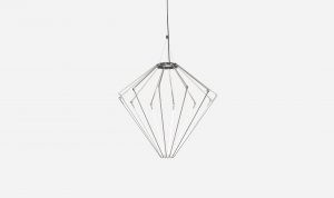 THIN Chandelier Diamond Shape Satin Nickel