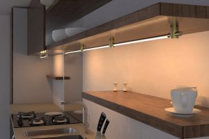 THIN Surface Mount Under Cabinet Lighting Brass