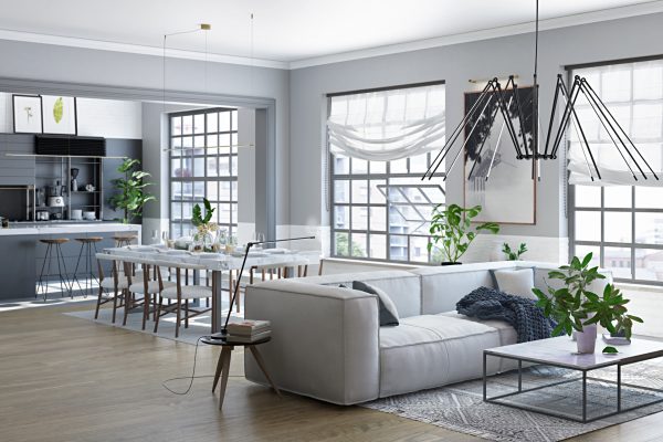 Installed THIN Chandelier in its standard drop height