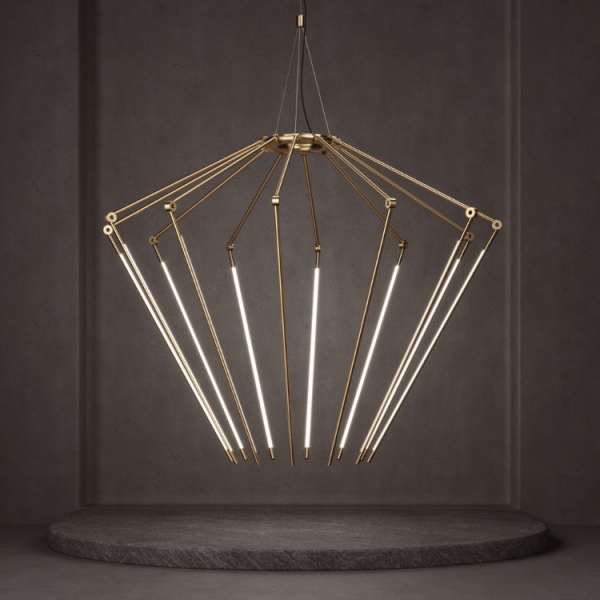 Junper Diamond Shaped THIN Chandelier Brass