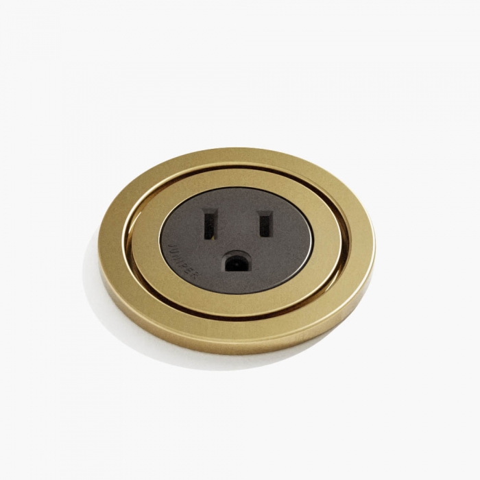 Juniper Lighting Ground Control Power Plug in Satin Brass