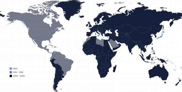 easy to understand world voltage map