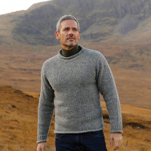 Gray Irish Fisherman Sweater