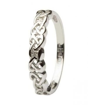 14K White Gold Celtic Diamond Eternity Ring