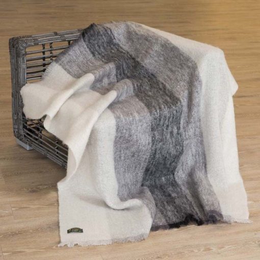 'Large Black & White Mohair Throw Blanket lm519 Skellig Gift Store