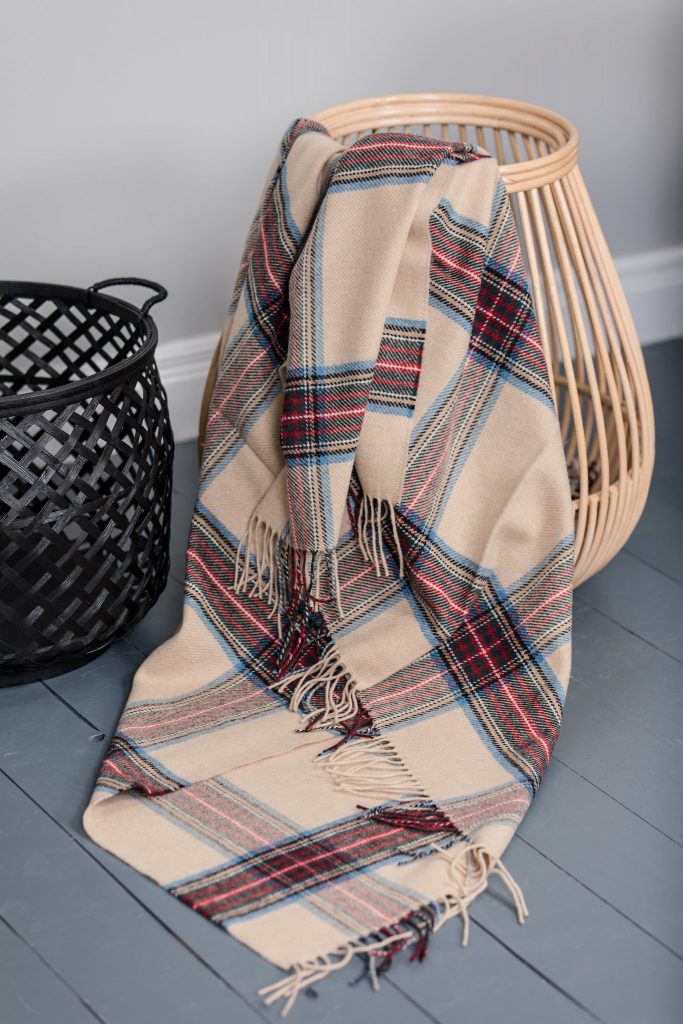 Foxford Camel Tartan Throw Blanket Skellig Gift Store Waterville