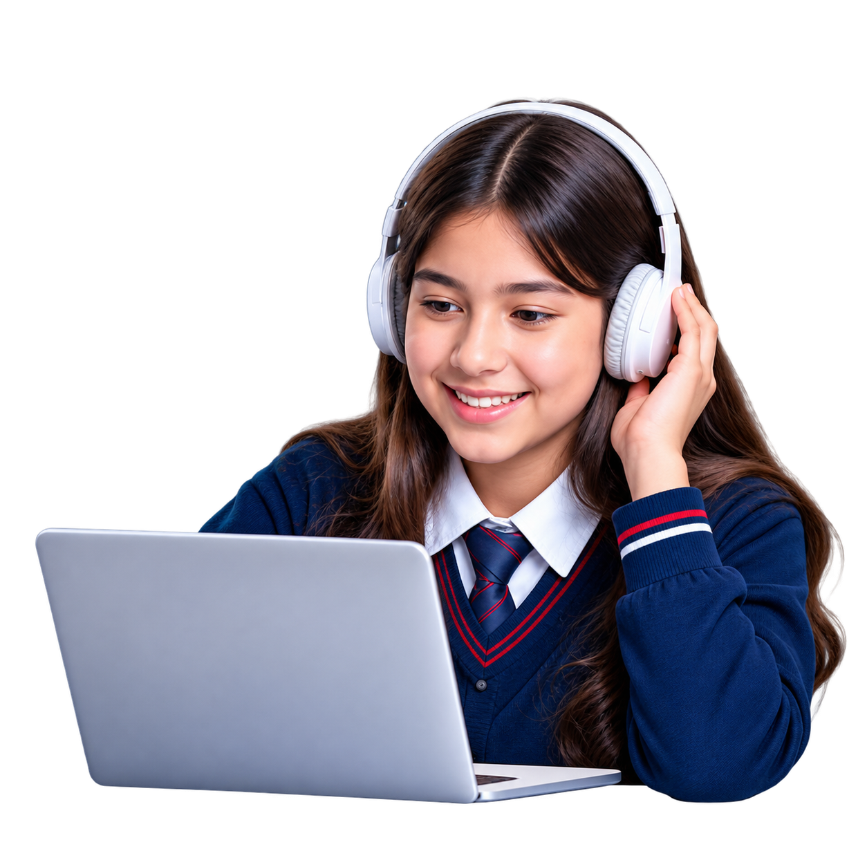 Niña aprendiendo inglés