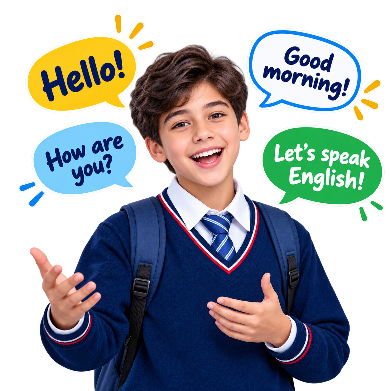 Niño hablando inglés