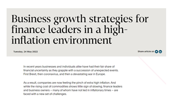 Business growth strategies for finance leaders in a high-inflation ...