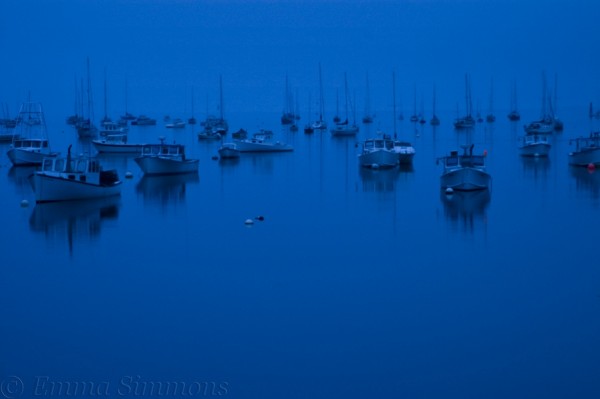 Rockport Harbor at twilight