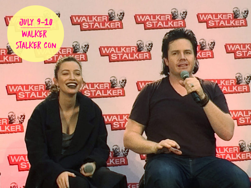 Actors Christian Serratos and Josh McDermitt at Walker Stalker Con in London 2016