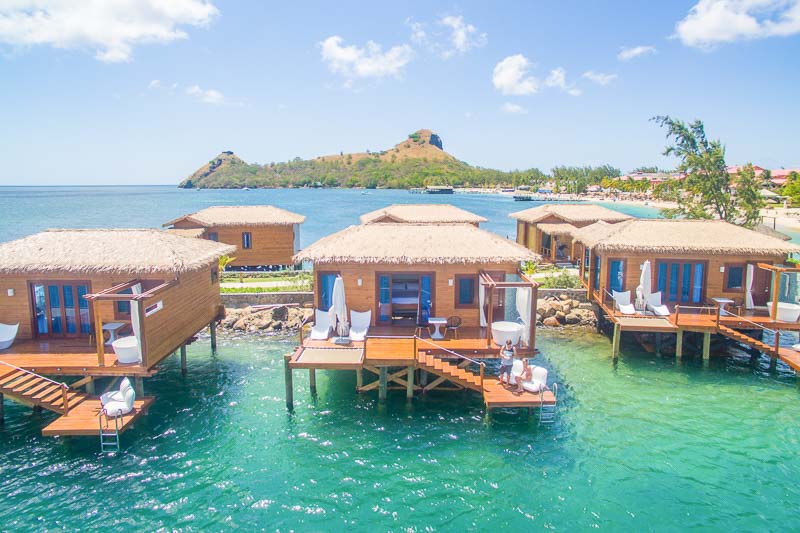 water bungalows in caribbean